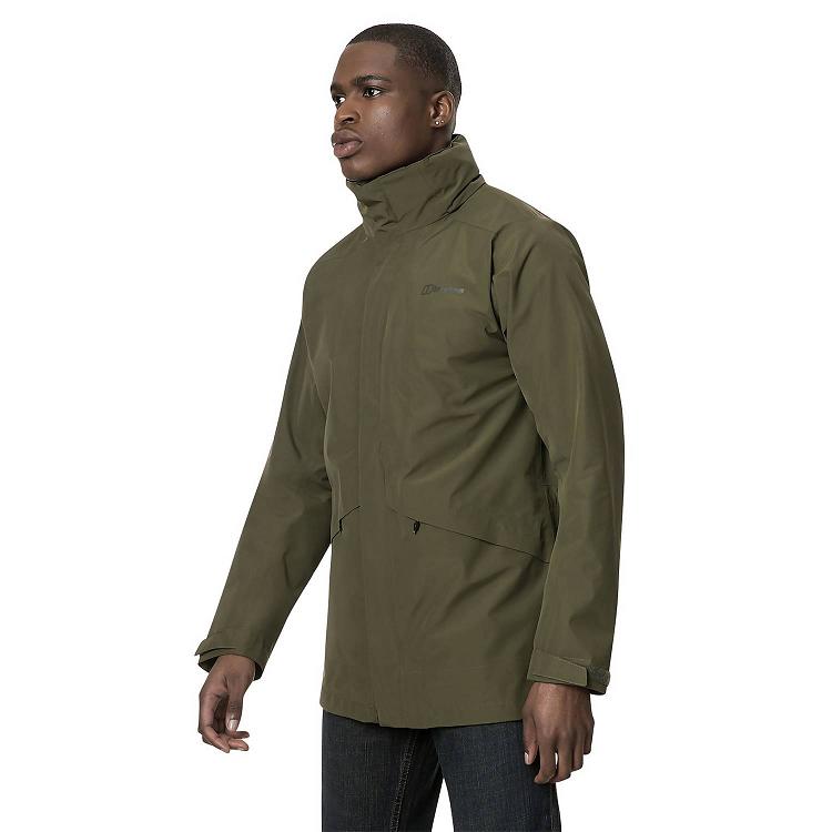 Pánska Nepremokavá Bunda Berghaus Gore Tex Highland Ridge Tmavo Zelene Slovensko 7912VAXFU